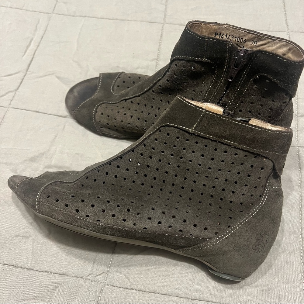 Fly London Gray Perforated Ankle Boots - Picture 4 of 8